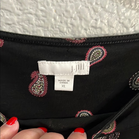 J.Jill Black  Paisley Women's Top size XL - Picture 2 of 5